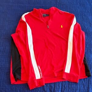 Polo by Ralph Lauren Men's Red Zip-Up Sweater